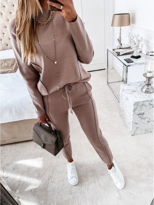 women's two-piece high collar lounge set