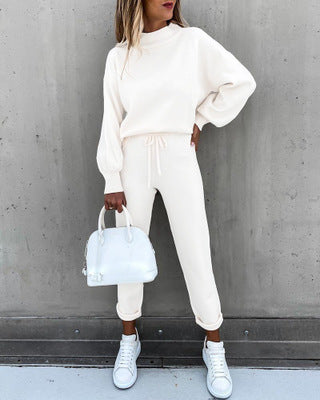 women's two-piece high collar lounge set