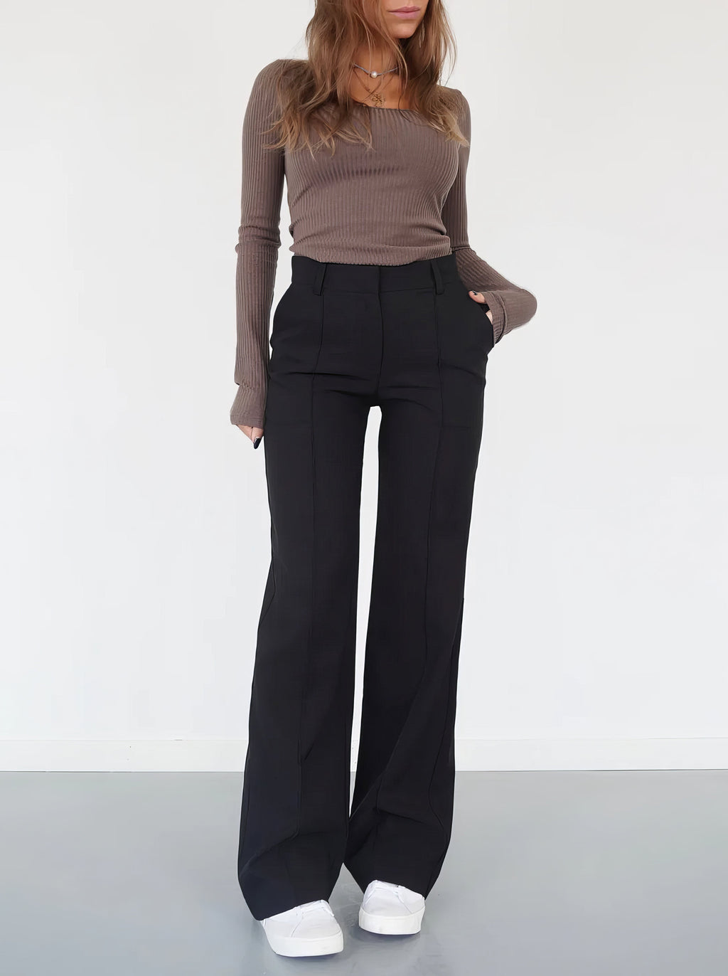 women's high waist wide-leg trousers
