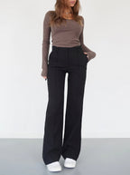women's high waist wide-leg trousers
