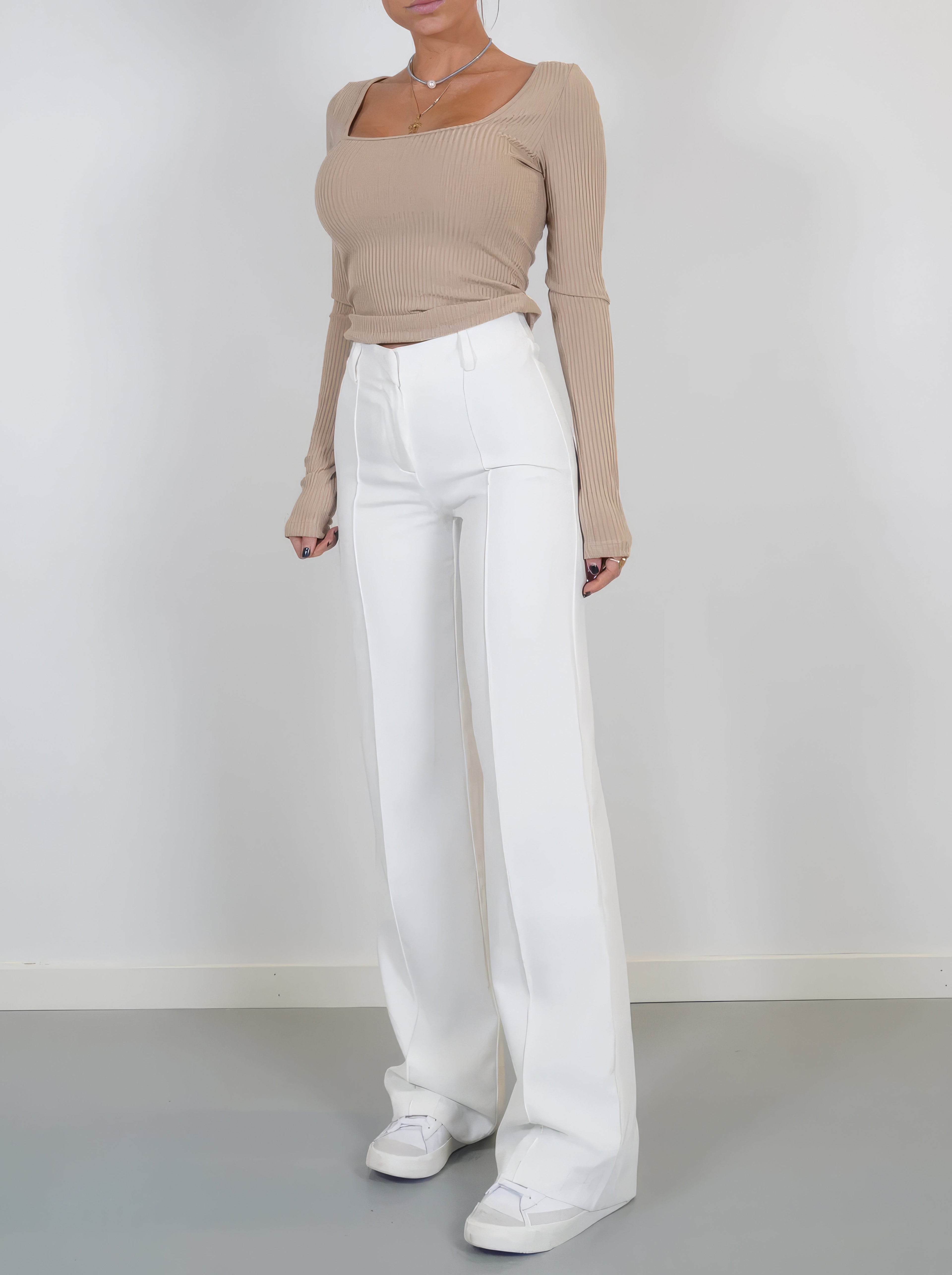 women's high waist wide-leg trousers