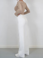 women's high waist wide-leg trousers