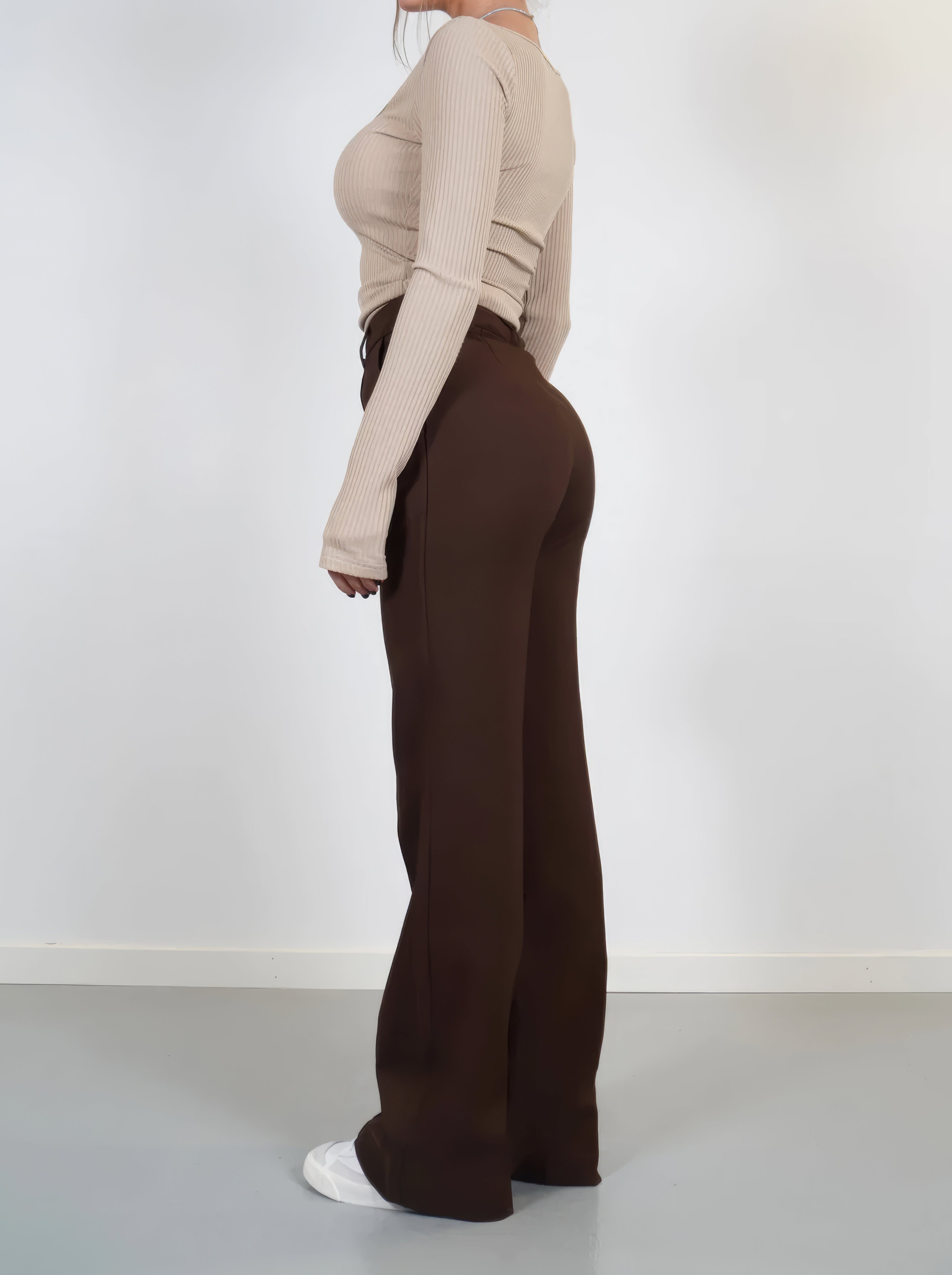 women's high waist wide-leg trousers