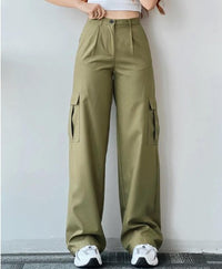 Saskia | Women's Cargo Jeans High Waist Pockets