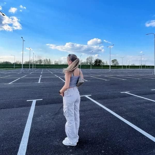women's high waist cargo jeans with pockets