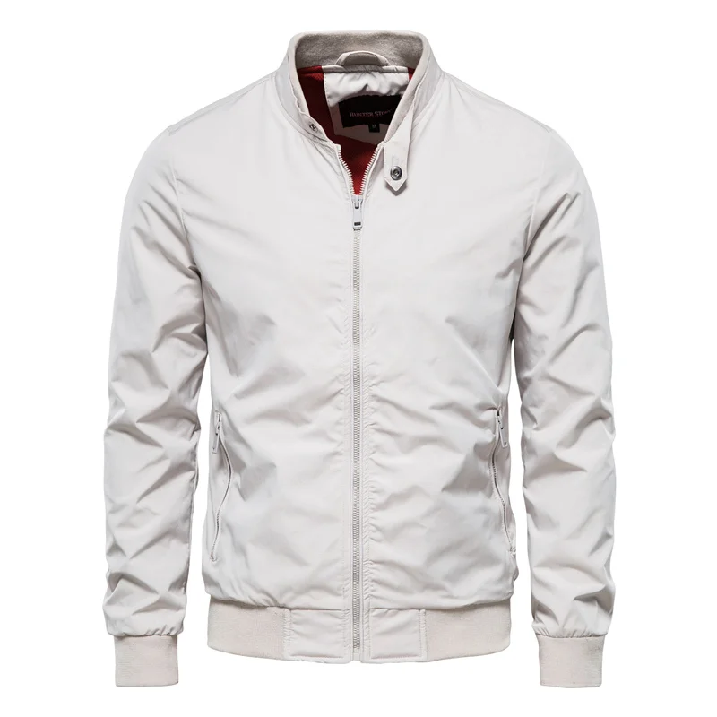 Men's black lightweight zip-up bomber jacket