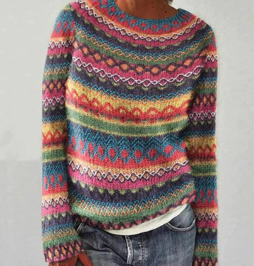 Women's wool jumper in blue, fine knit design, warm winter knitwear for women