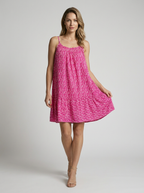 Women’s pink women's floral dress loose fit