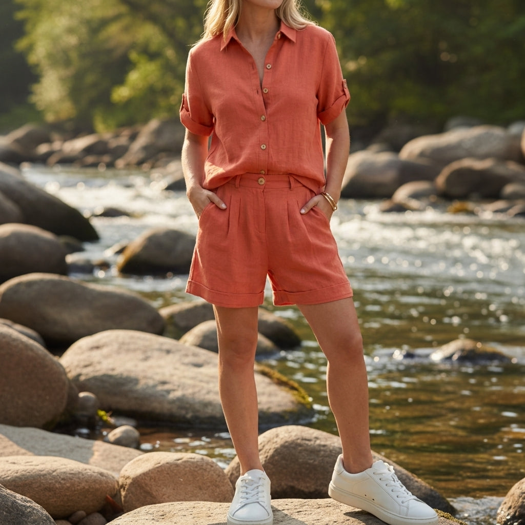 Women's Linen Co-Ord Set, available in multiple colourways