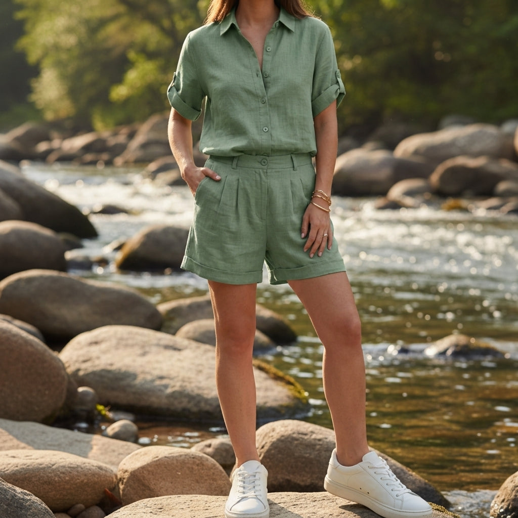 Women's Linen Co-Ord Set, multiple colourways, photo 3