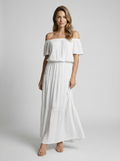 Women’s white women's off-shoulder maxi dress