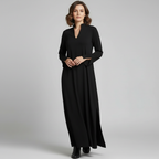 Women’s black women's minimalist maxi dress v-neck