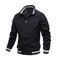 Men's black zip-up classic bomber jacket