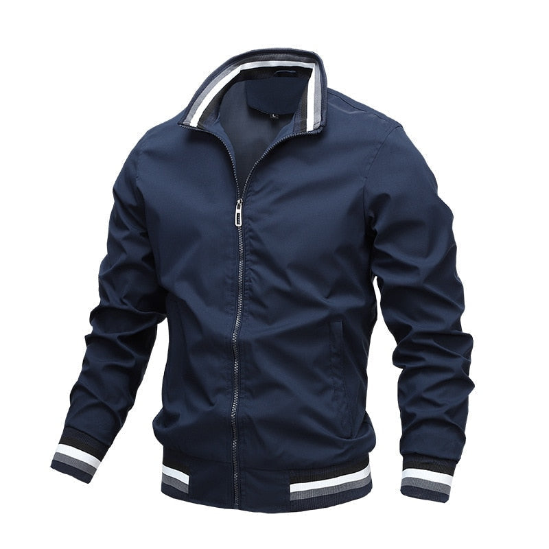Men's black zip-up classic bomber jacket