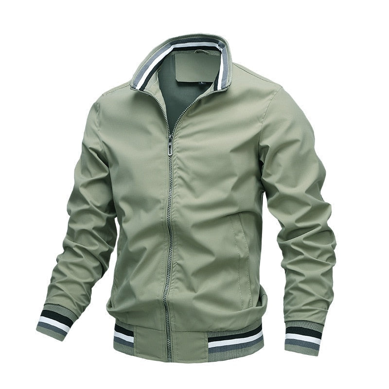 Men's black zip-up classic bomber jacket