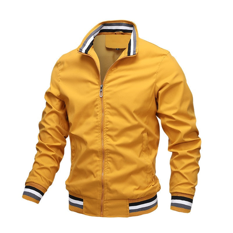Men's black zip-up classic bomber jacket