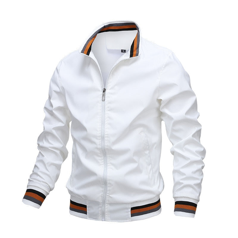 Men's black zip-up classic bomber jacket