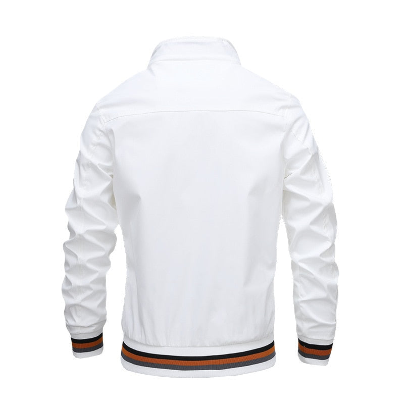 Men's black zip-up classic bomber jacket
