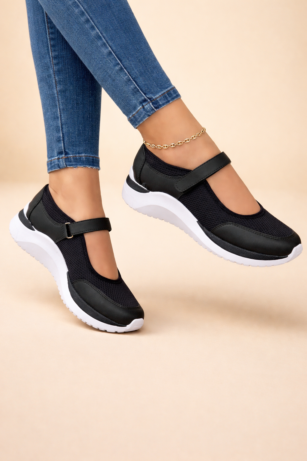 women's mary jane strap sneakers