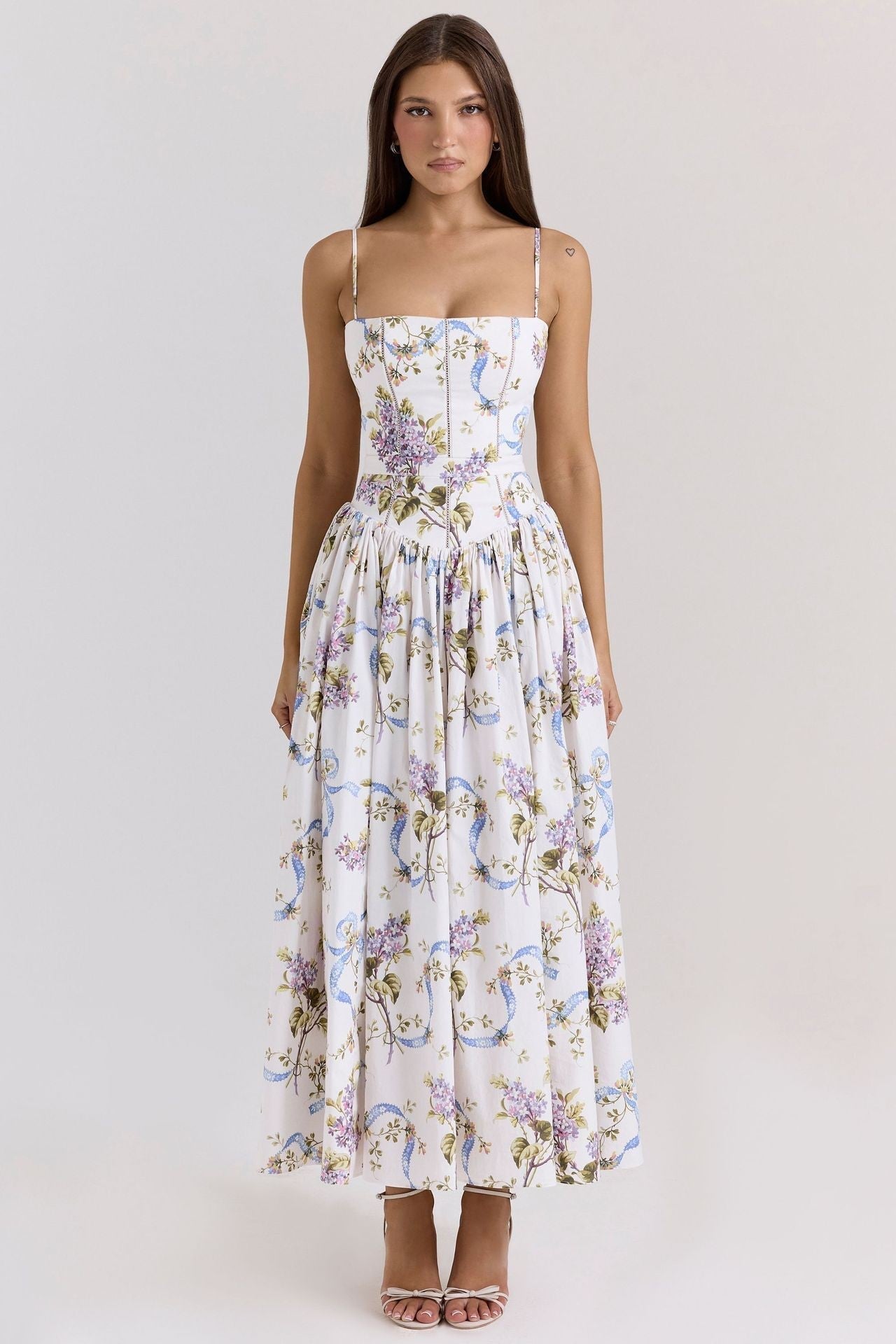 Women's black midi dress strapless pleated