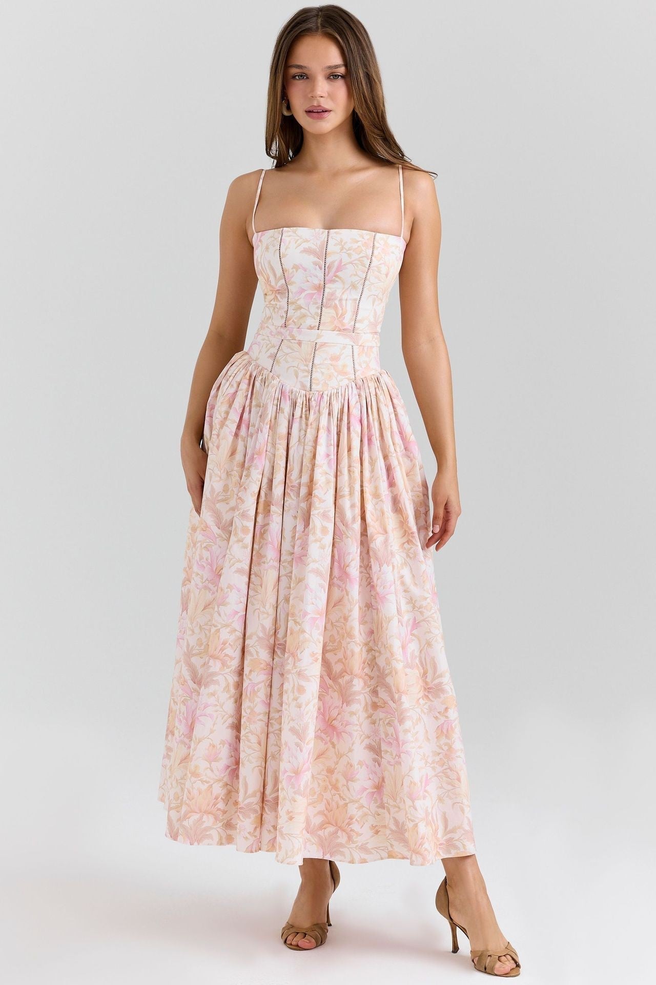 Women's black midi dress strapless pleated
