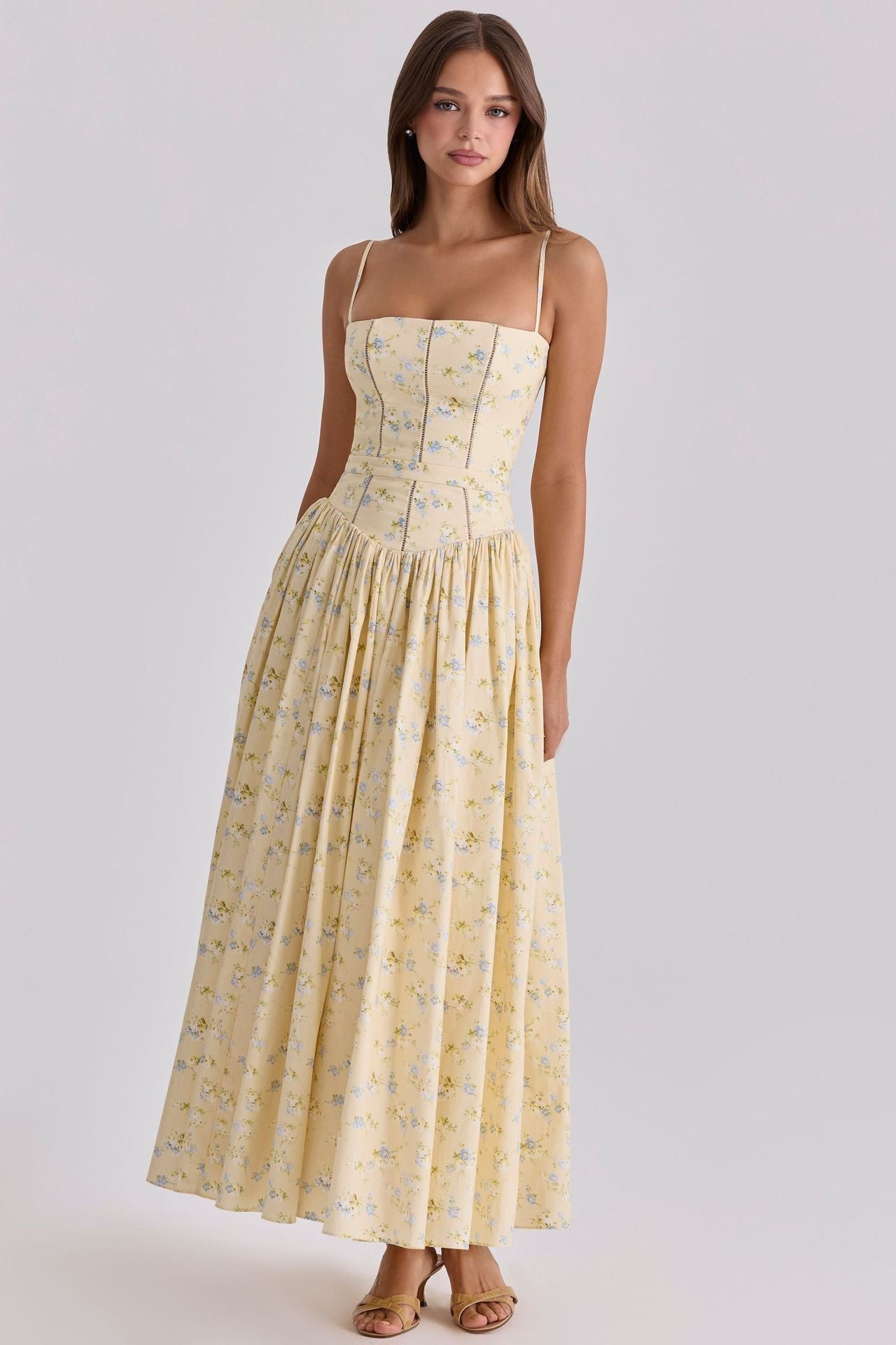 Women's black midi dress strapless pleated