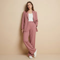 Women’s pink women's blazer and trouser two piece set