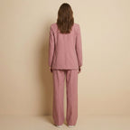 Women’s pink women's blazer and trouser two piece set