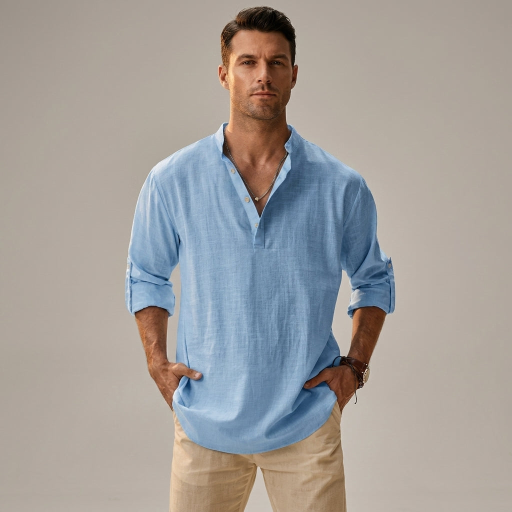 Relaxed linen shirt, available in multiple colourways