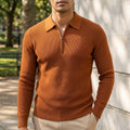 Men's chestnut tan quarter-zip sweater