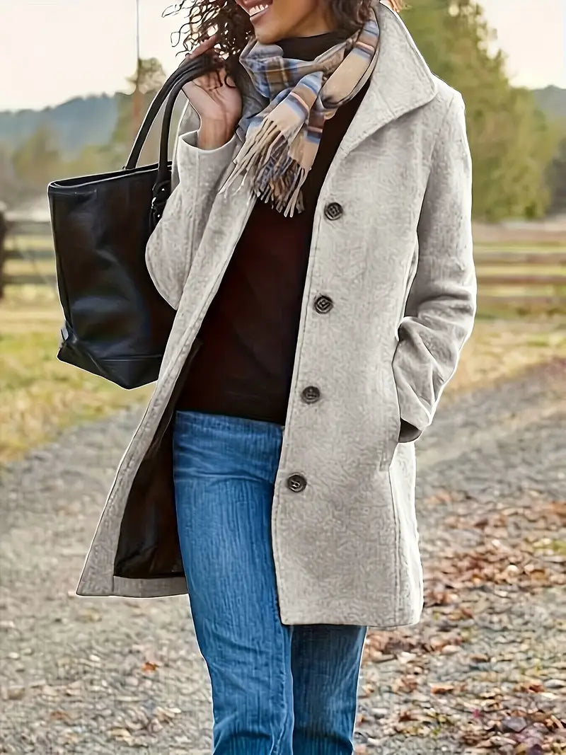 Women's Green Winter Coat warm lining feminine cut