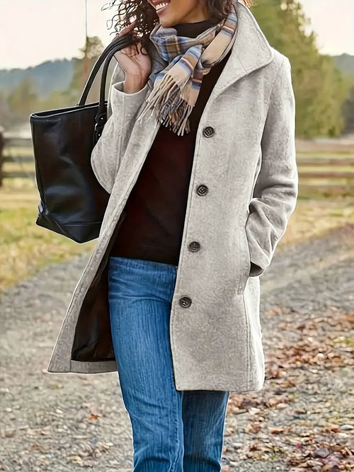 Women's Green Winter Coat warm lining feminine cut