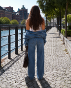 Blue women's Low Rise Wide Leg Jeans for Everyday Wear, product photo 2