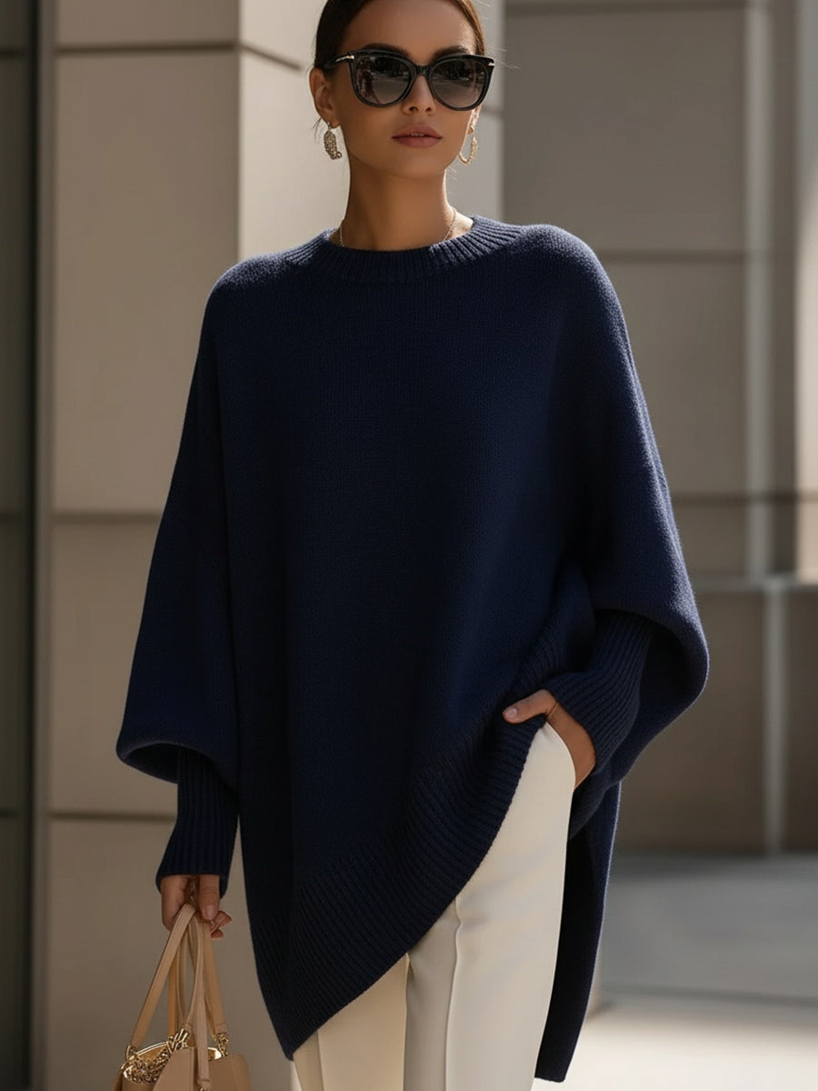 Women's beige graceful knit jumper with soft drape