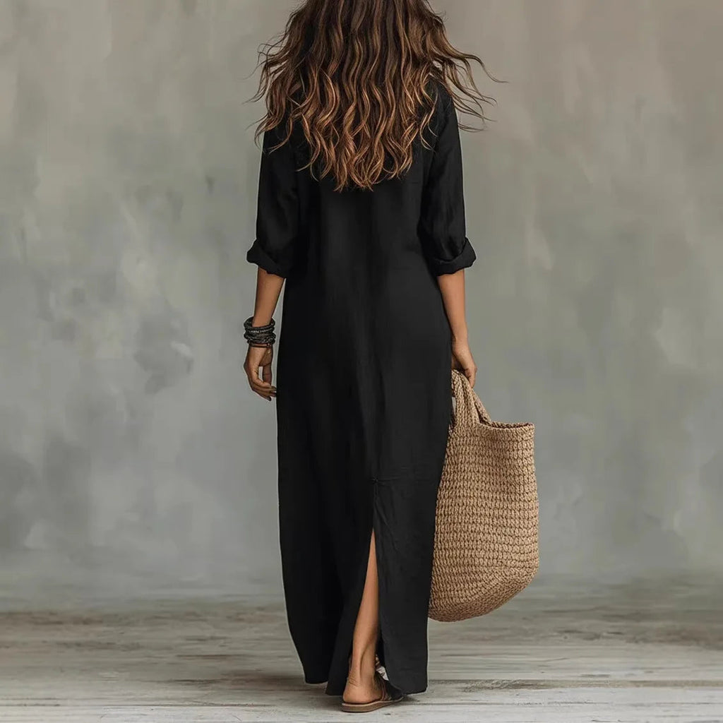 Women's white shirt dress ankle-length