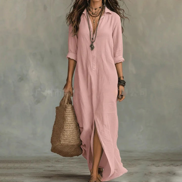 Women's white shirt dress ankle-length