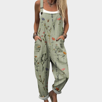 Charlotte | Women's Jumpsuit Botanical Print with Patch Pockets for Spring