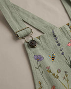 Women's green jumpsuit botanical print with