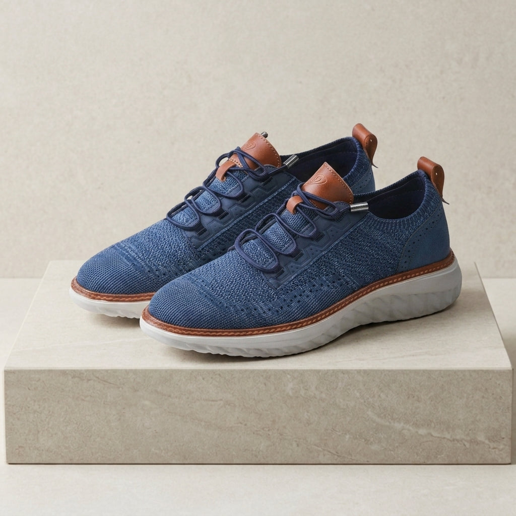Men's midnight navy mesh knit sneakers