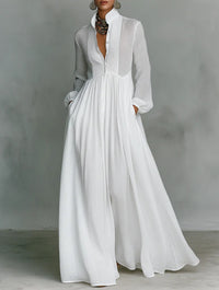 Amelia | Women's Maxi Dress Lightweight Button-Front Flowing for Spring