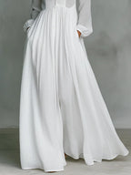 Women's white maxi dress lightweight button-front flowing
