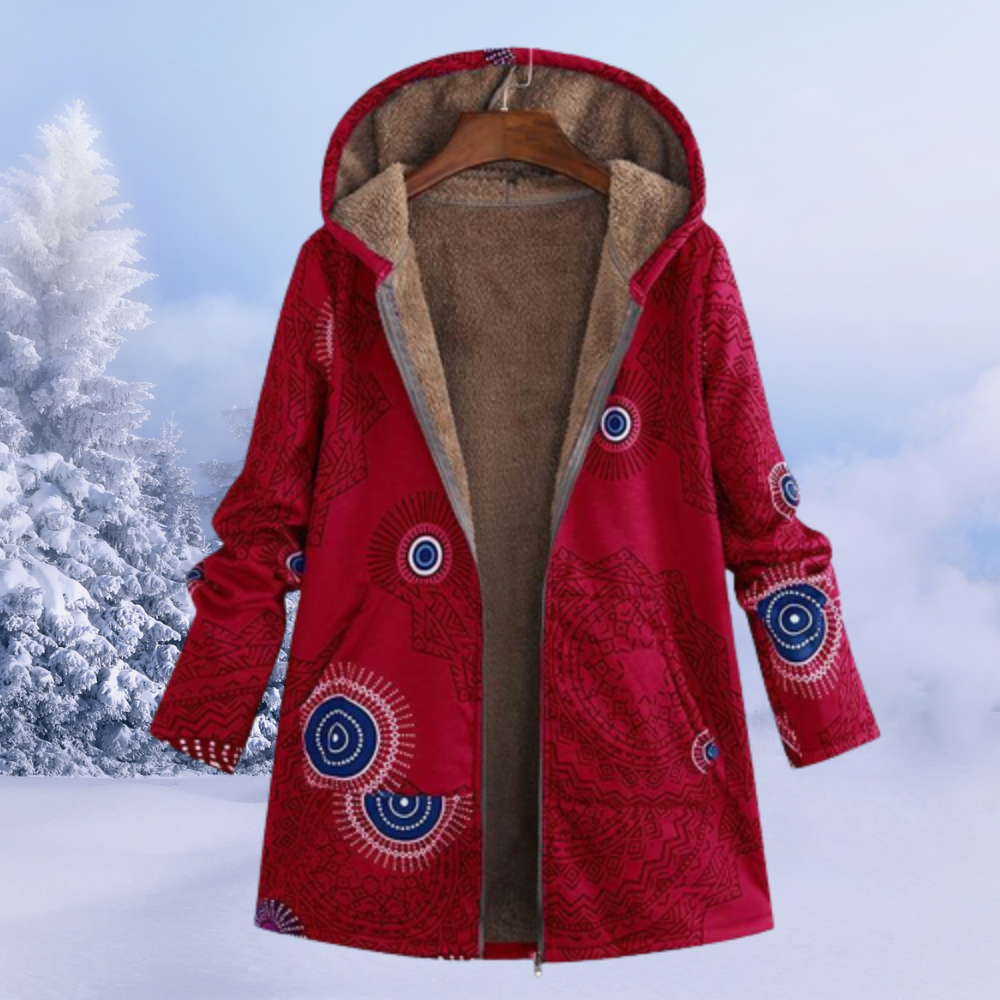 Women's hooded puffer jacket warm insulated winter coat