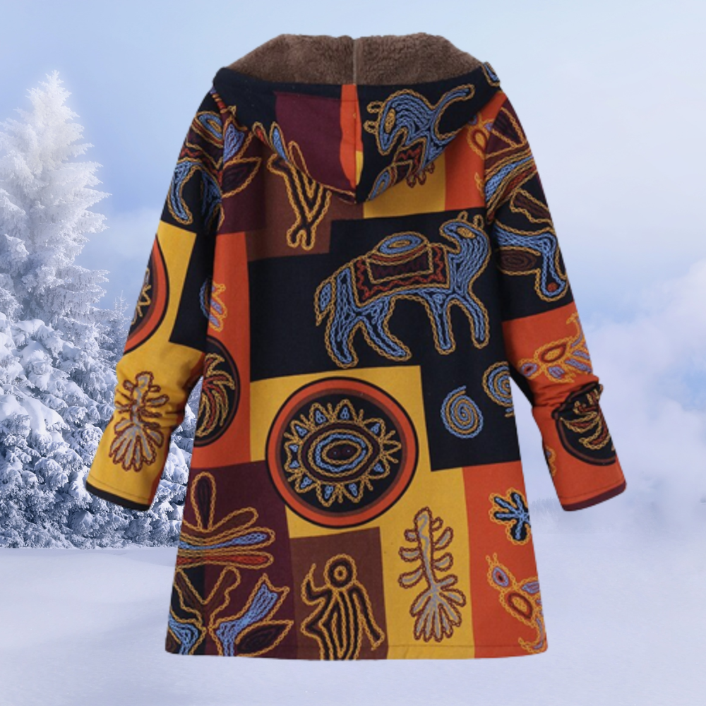 Women's hooded puffer jacket warm insulated winter coat