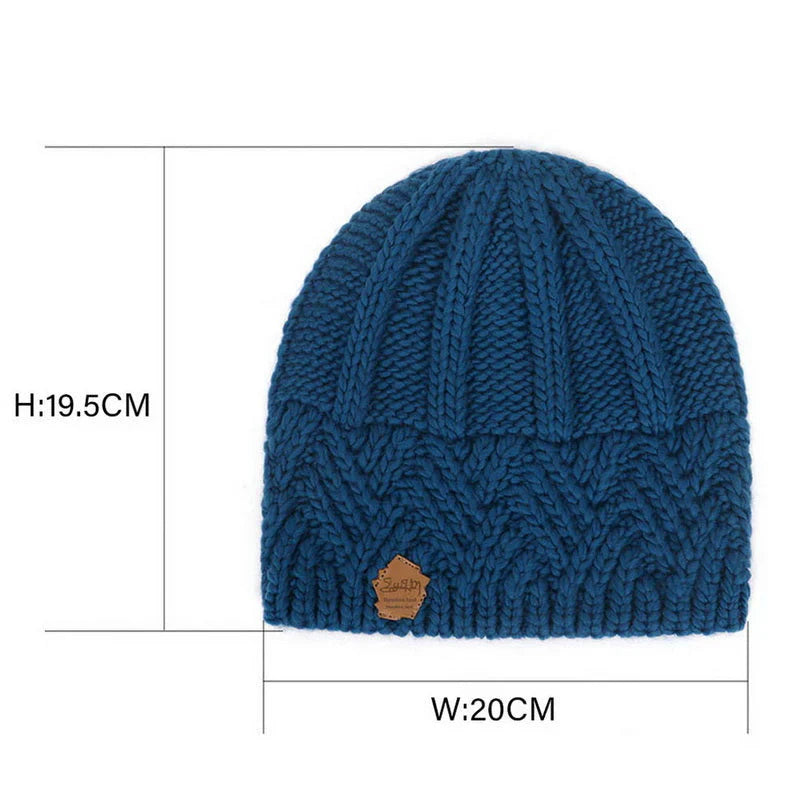 Pink knitted beanie for winter