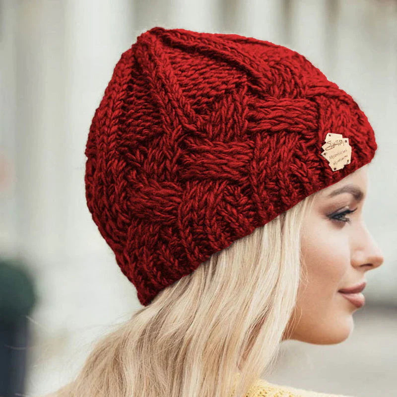 Knitted beanie for winter