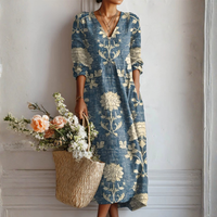 Holly | Women's Playful Abstract Print Boho Dress with Pockets for Spring