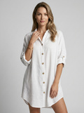 Women’s white women's long sleeve shirt dress
