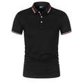 Men’s black men's polo shirt contrast trim