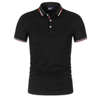 Men’s black men's polo shirt contrast trim