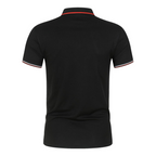Men’s black men's polo shirt contrast trim